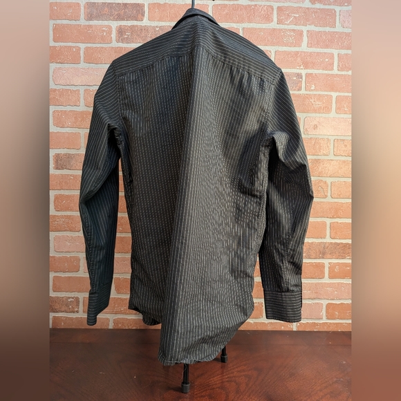 Black Pin Stripped Dress Shirt - Picture 3 of 4